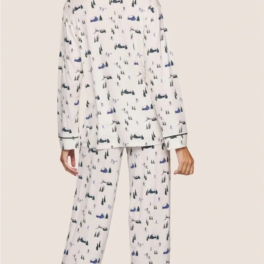 NWT- Eberjey Gisele Printed TENCEL™ Modal Long PJ Set-Size L - Picture 3 of 4